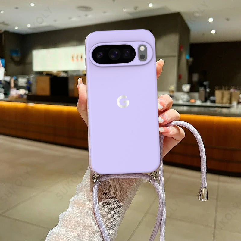 Liquid Silicone Soft Case for Google Pixel 10 9 8 7 6 A Pro XL with Lanyard